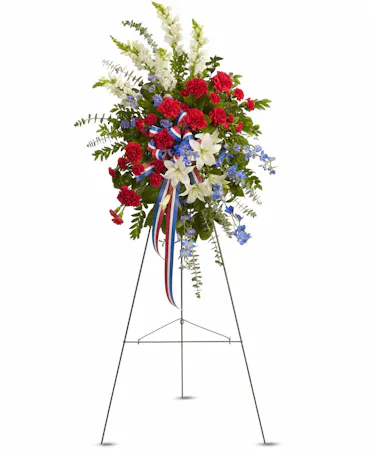 Standing Spray - Red, White, Blue Flowers