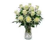 1 Dozen Classic White Roses