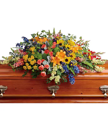 Brightly Colored Casket Spray