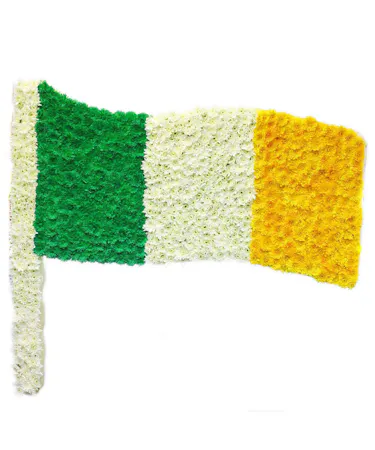 Irish Flag - Green, White, Gold Flowers