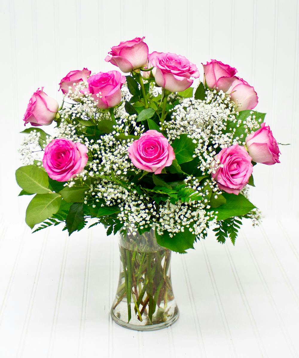 One Dozen Pink Roses - Yonkers & White Plains (NY) Same-day Delivery