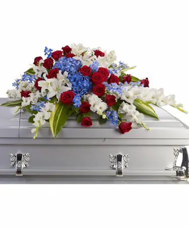 Red, White, Blue Casket Spray